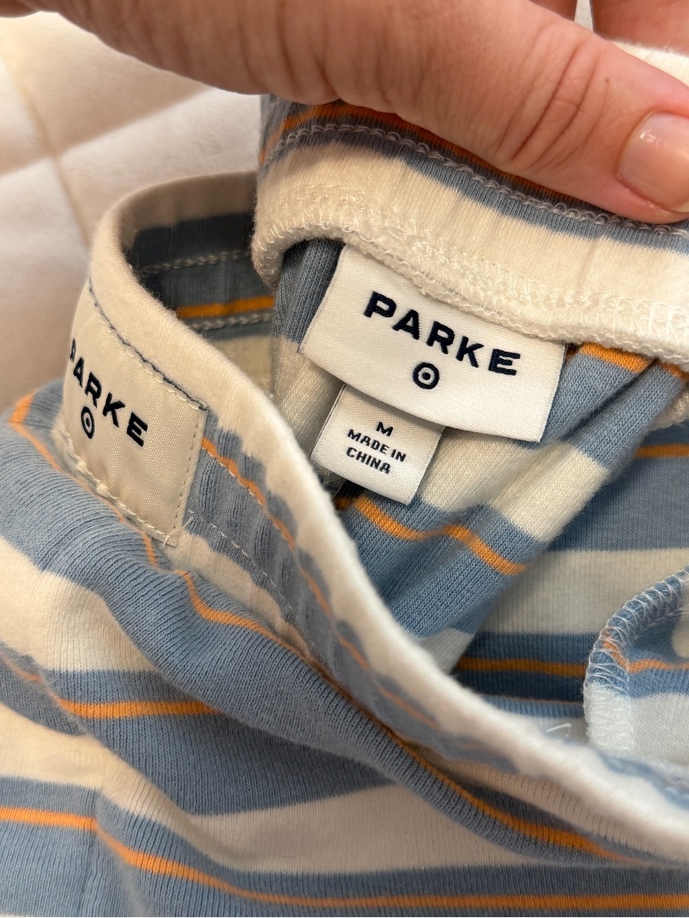 Parke x Target Blue and Cream Striped Cotton Top and Bottom Set Size M - Picture 4 of 4
